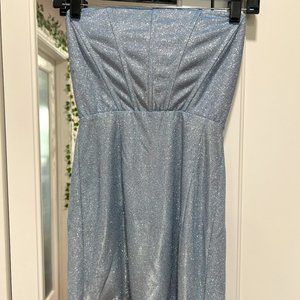 Sparkly Icy Blue Mini Dress